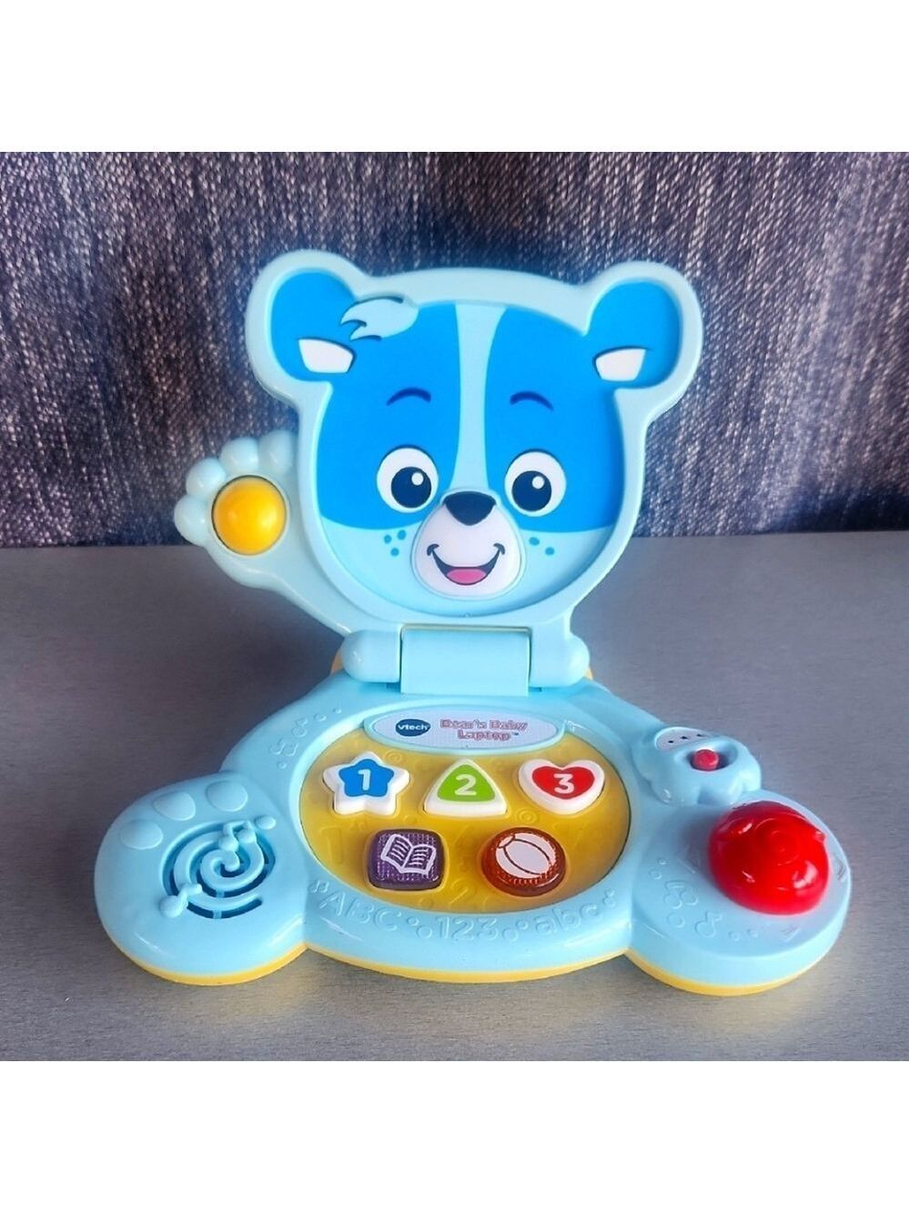 VTech Bear Baby Laptop Blue Numbers Shapes Sound